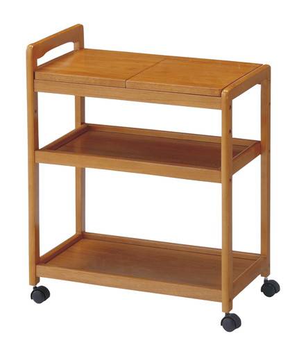 楽天市場】木製 キッチンワゴン キャスター付き ブラウン 茶色