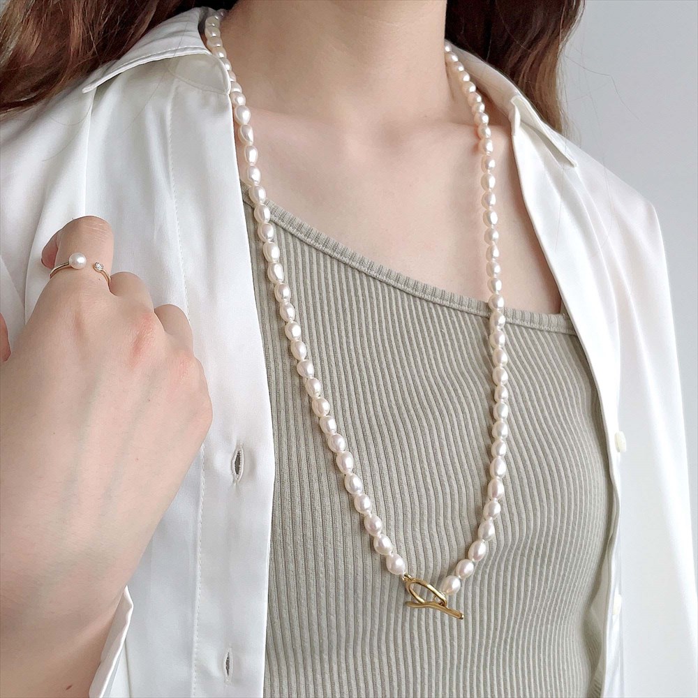 楽天市場】【WEB限定】《Unique+》 淡水真珠 ロングネックレス 7.0-7.5