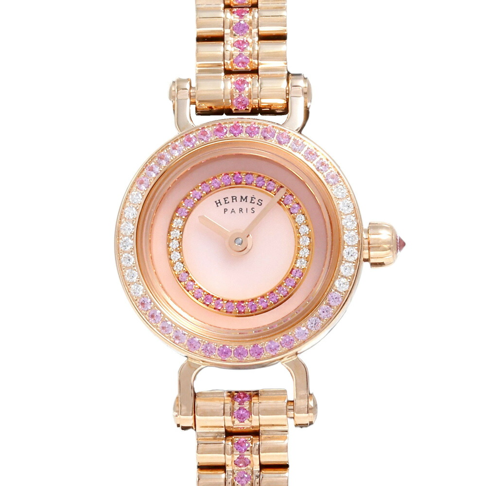 楽天市場】エルメス HERMES フォーブル FG4.174 ピンク文字盤 中古