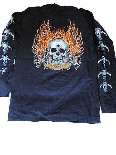 楽天市場】スカル長袖Tシャツ ドクロロングTシャツ カッコイイ