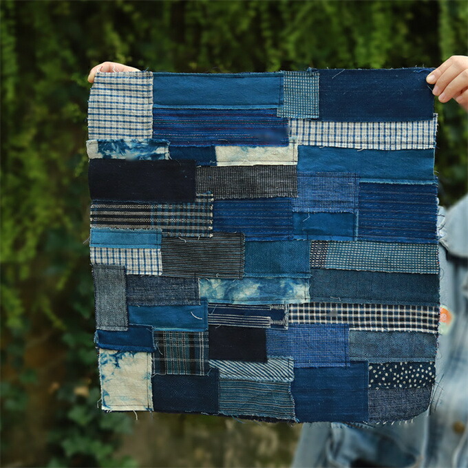 楽天市場】藍染 パッチワーク 布 生地 ハンドメイド 手織り 綿100