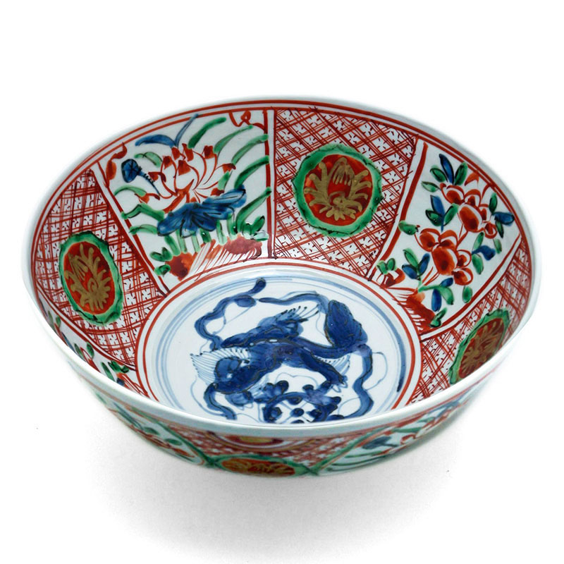 九谷焼 玉取獅子向付 24客】骨董 アンティーク インテリア 料亭 食器