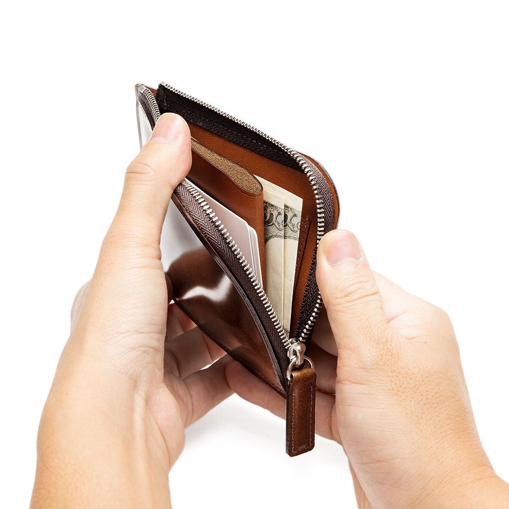 Cordovan L Zip Wallet - Cordovan - –Timeless Leather Designs