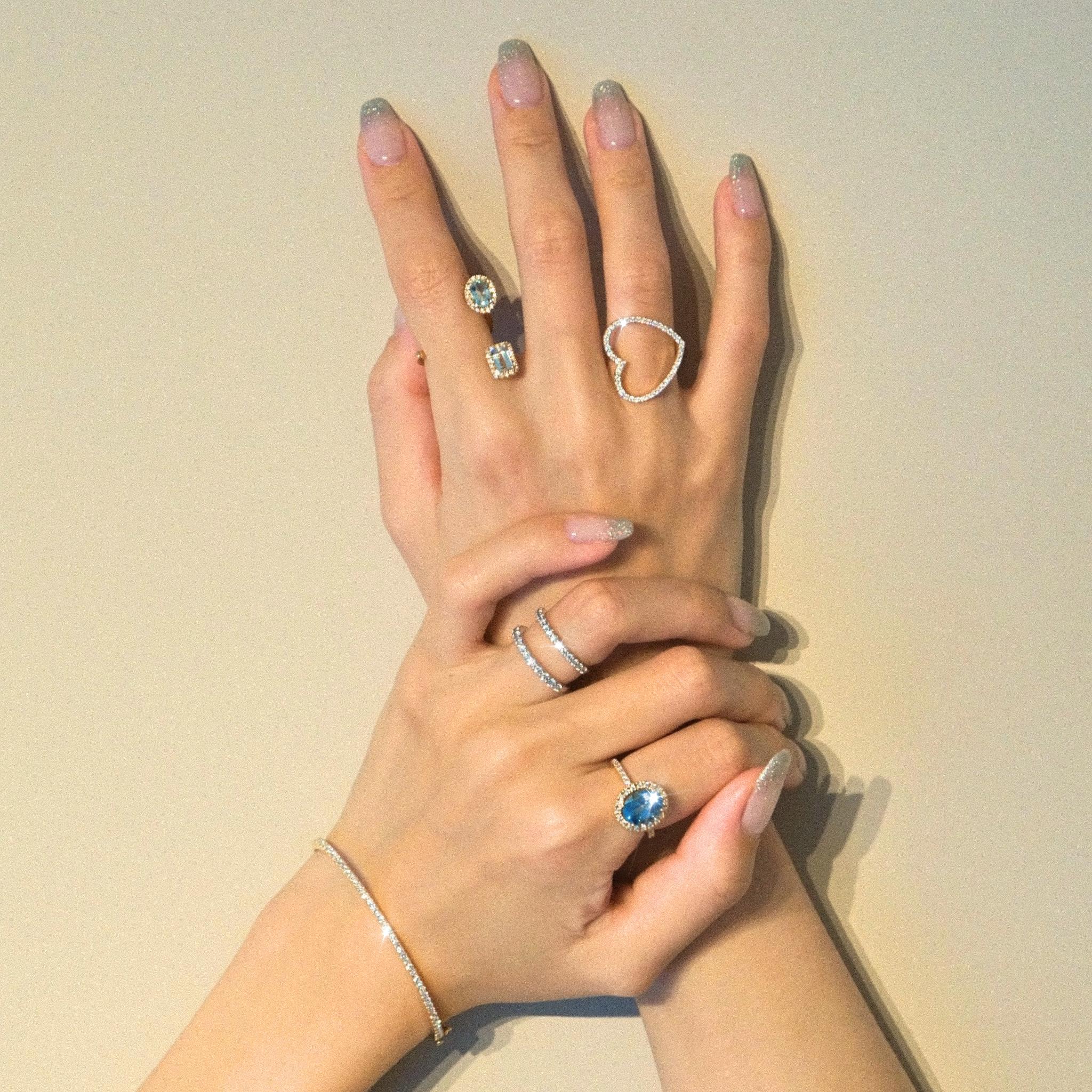 new basic collection / diamond twisted heartline ring K18WG