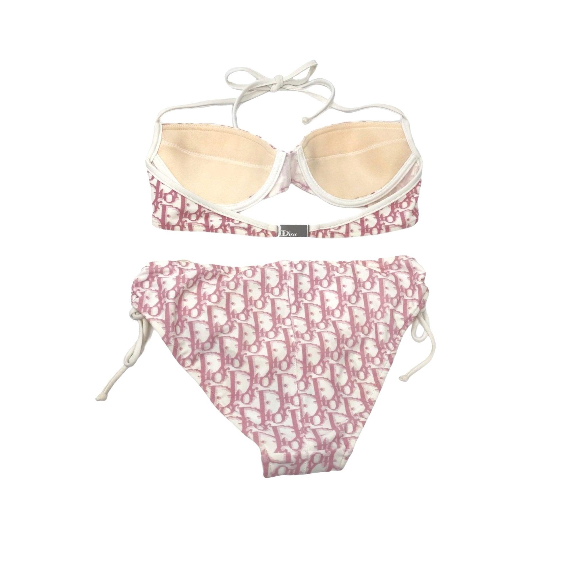 Treasures of NYC - Dior Pink Rhinestone Logo Bikini
