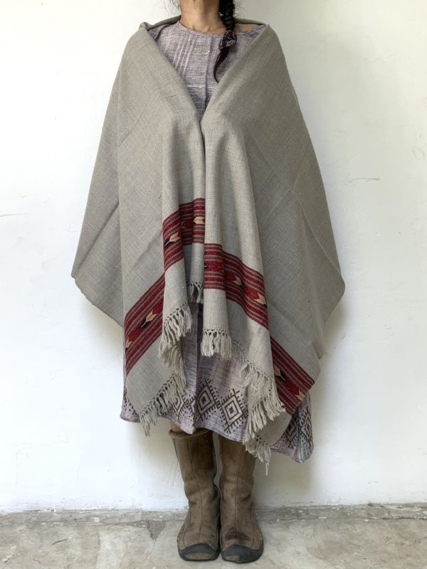 手織りマナリストール ☆ヒマラヤンウール100% マフラー 民族