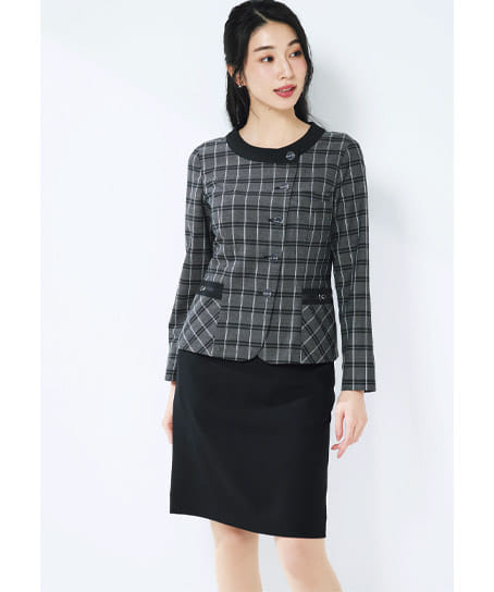 全2色】タイトスカート（ファインクロス/ストレッチ・抗菌裏地・後ろ