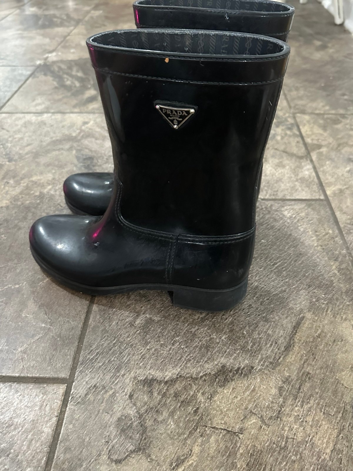 Prada Women's Black Rain Boots size 41 | Mercari