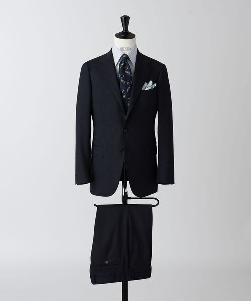 シャークスキン ストライプ シングル3B スーツ S―MODEL ―ストレッチ