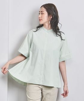 バックプリーツ 五分袖 ブラウス