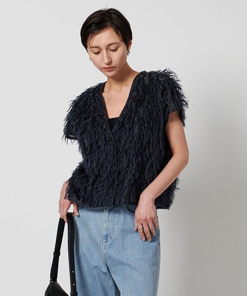 ヘアリー カットジャガード ベスト