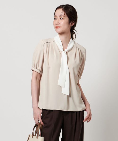 ボウタイ ショートスリーブ ブラウス