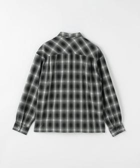 GLR or＞オンブレ チェック ジップ 長袖 シャツ