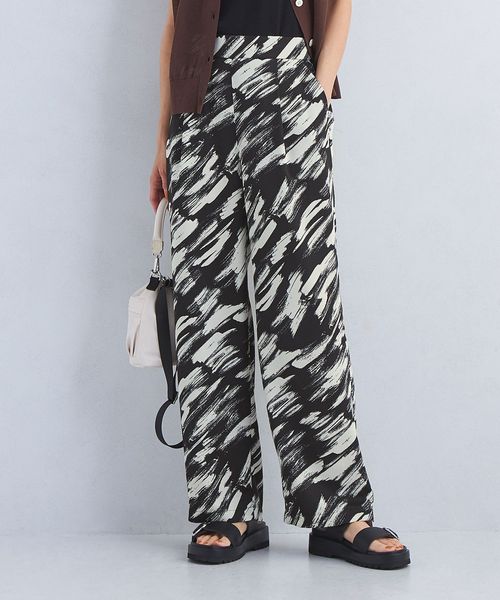 アート プリント ワイド パンツ