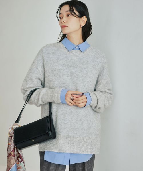 アルパカブレンド クルーネック プルオーバー ニット