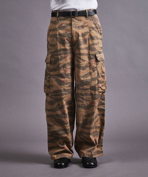 フェード カモ カーゴ バギー パンツ