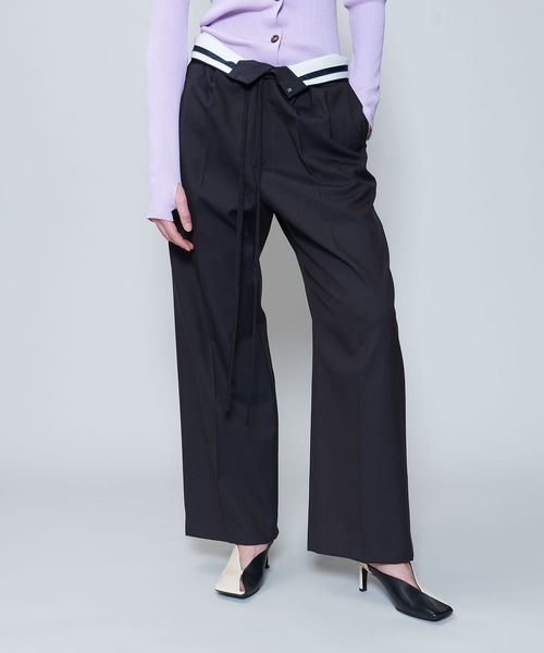 6(ROKU)＞リボン マーベルト パンツ