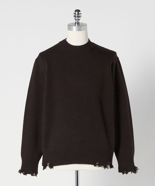 LOEFF＞5ゲージ ダメージ ニット プルオーバー UNISEX