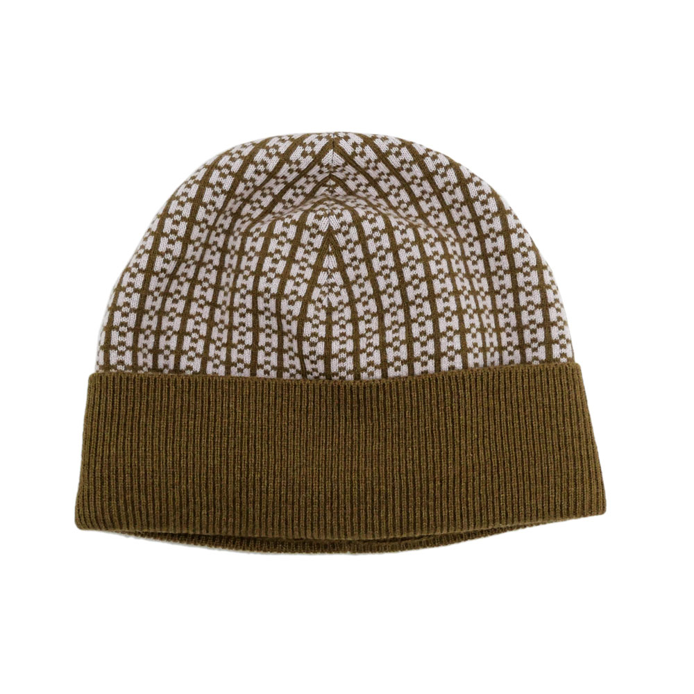 名東】【HERMES】エルメス ニット帽 ビーニー ブラウン ピンク Mサイズ