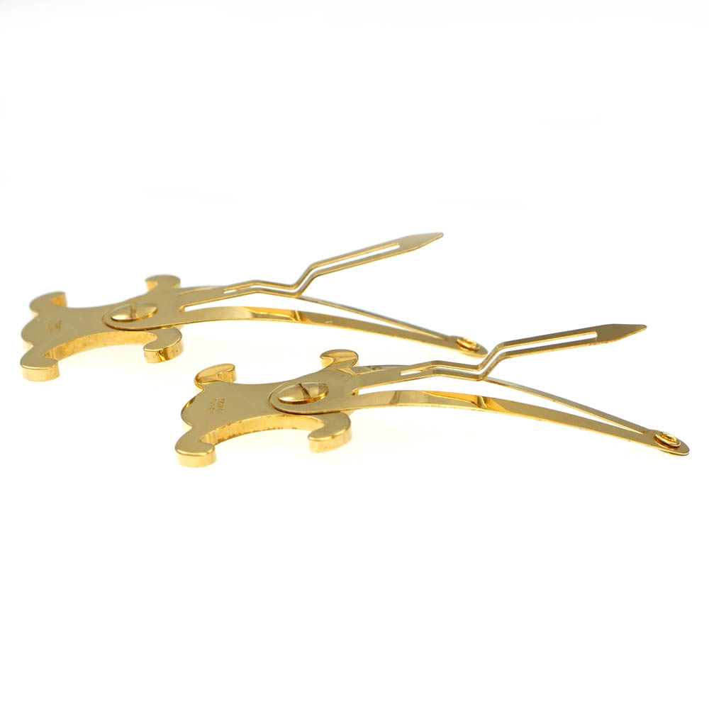 名東】【CELINE】セリーヌ スナップ ヘアクリップ 2つセット 46Z656BSL