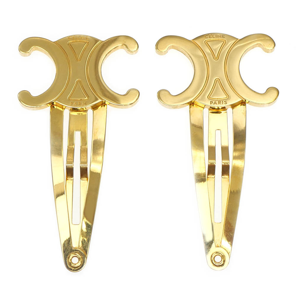 名東】【CELINE】セリーヌ スナップ ヘアクリップ 2つセット 46Z656BSL