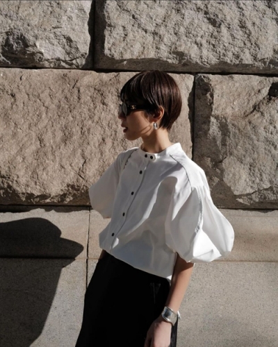 MACHATT パフスリーブ Wボタン ブラウス 美品 クリーニング済 MACHATT