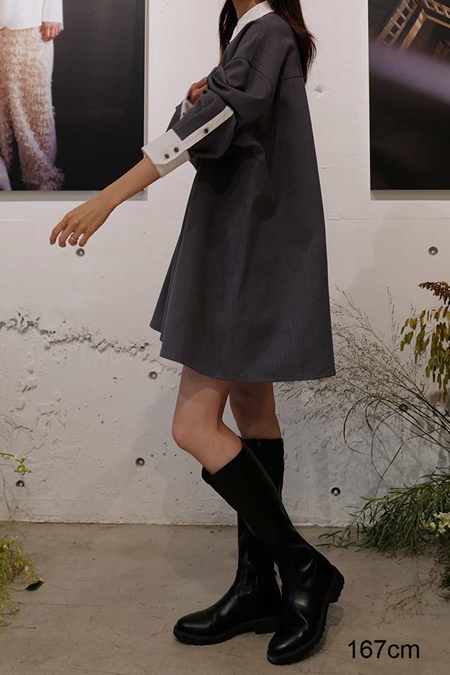 machatt マチャット同型 ダブルクロスバイカラードレス