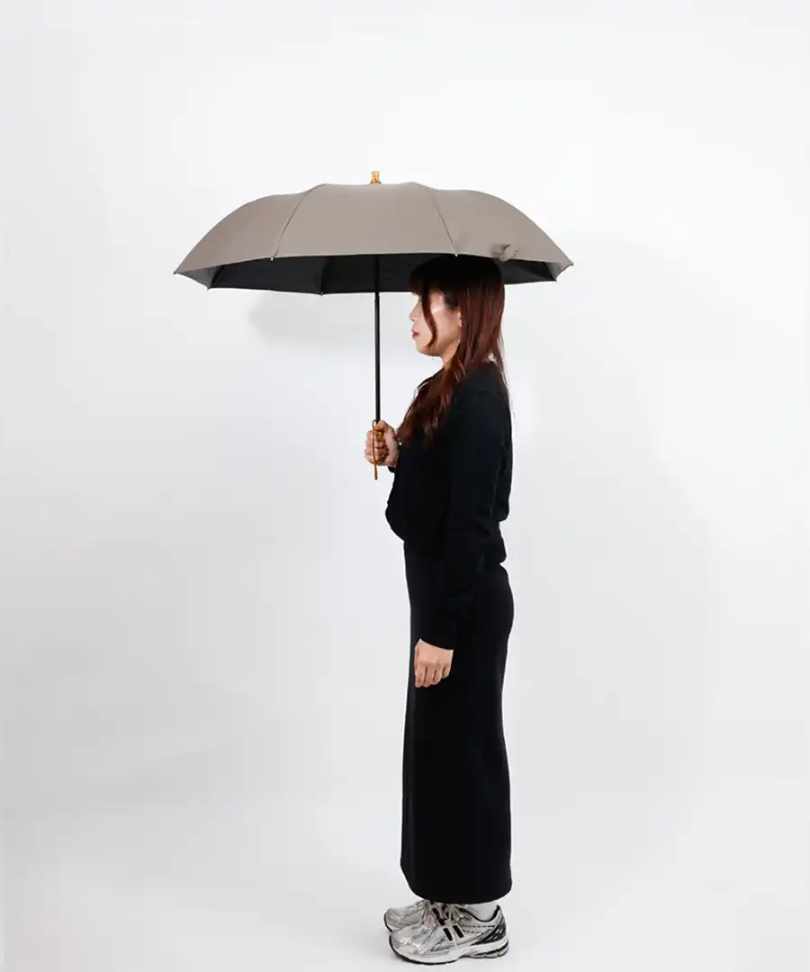 完全遮光100% 2段EASY 折りたたみ日傘/ニュートラル(55cm)