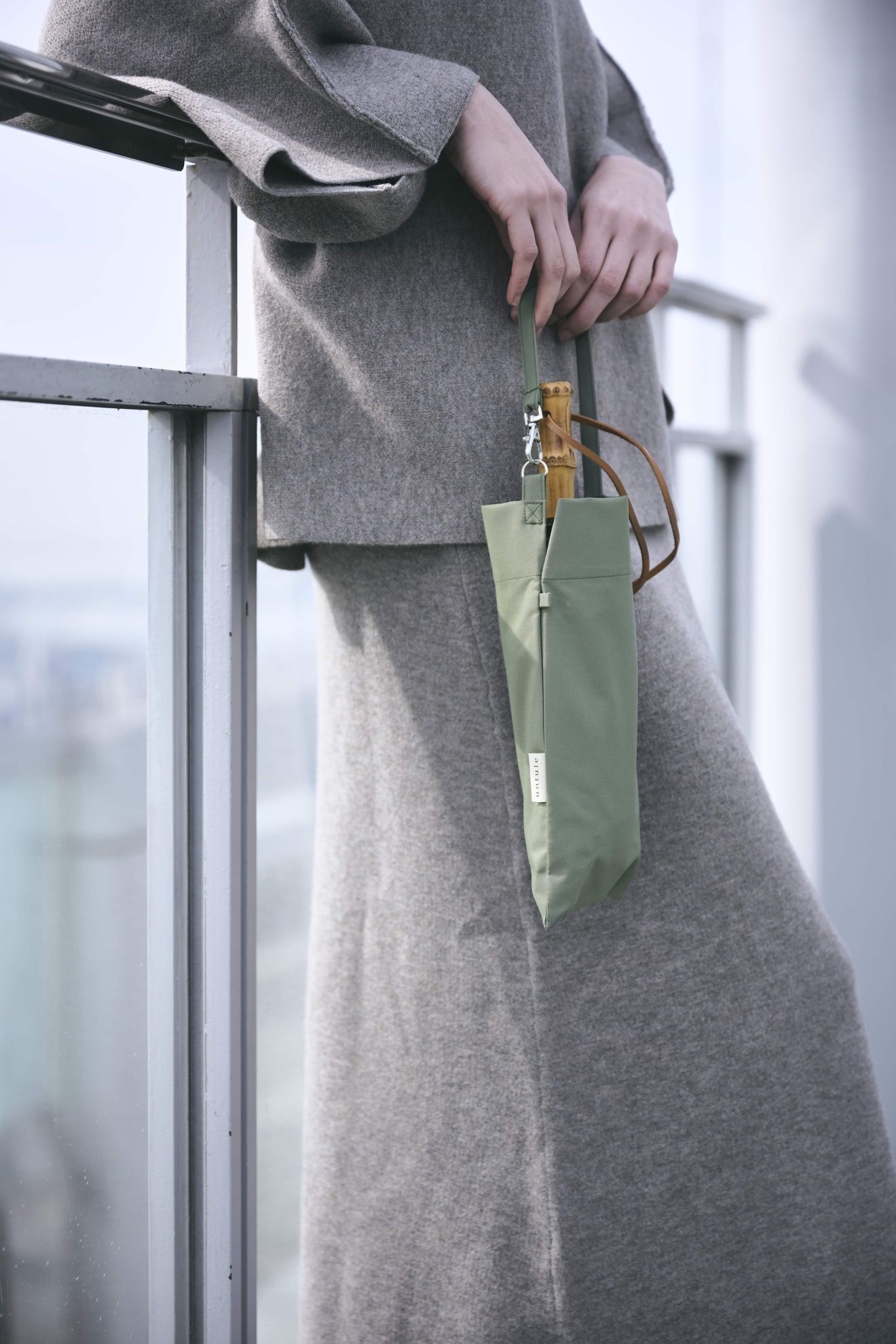 完全遮光100% 3段EASY 折りたたみ日傘/ニュートラル(55cm)