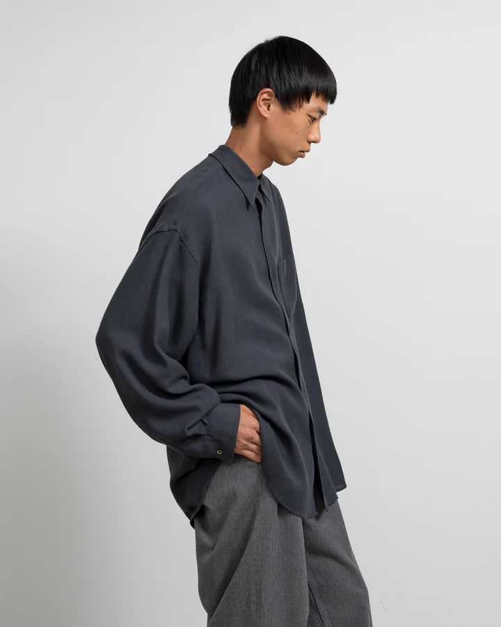 Graphpaper Viscose Wool Viyella Oversized Regular Collar Shirts
