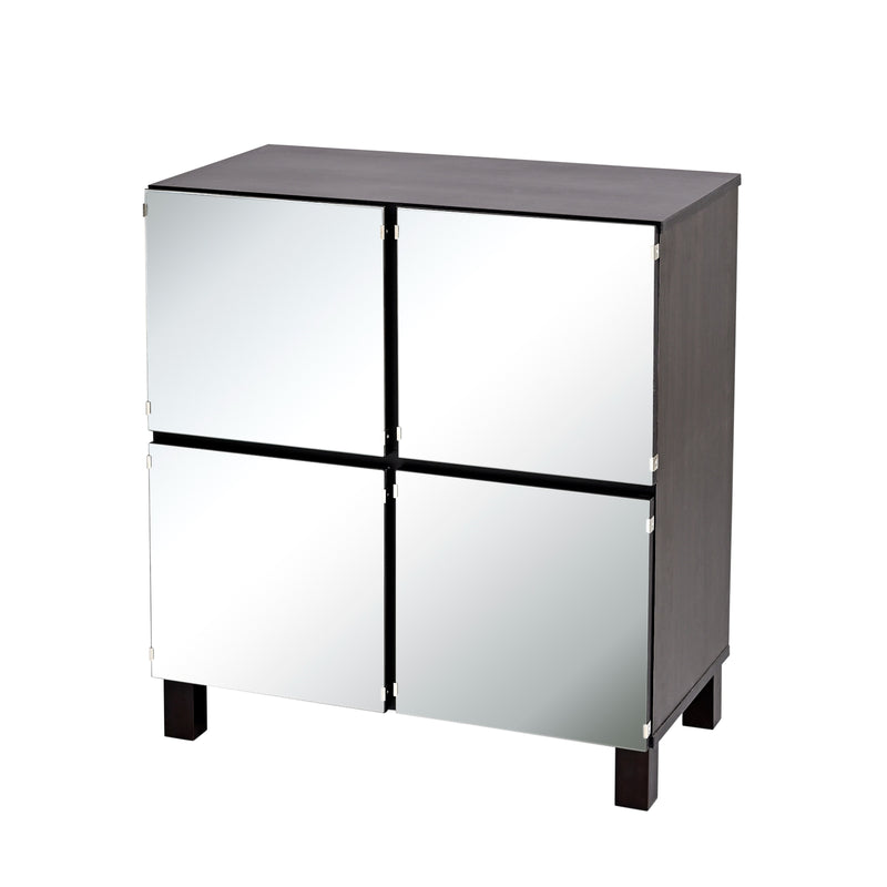 キャビネット ミラー 鏡 収納棚 スタイリッシュ おしゃれ 北欧 扉付き