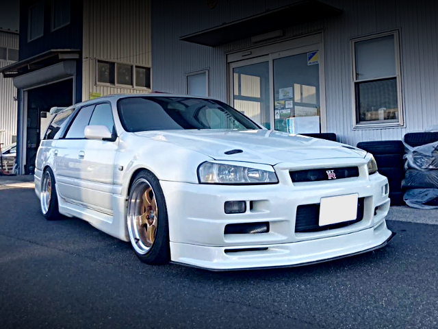 スカージア仕様！R34スカイラインGT-Rフェイス化！WGNC34型ステージア