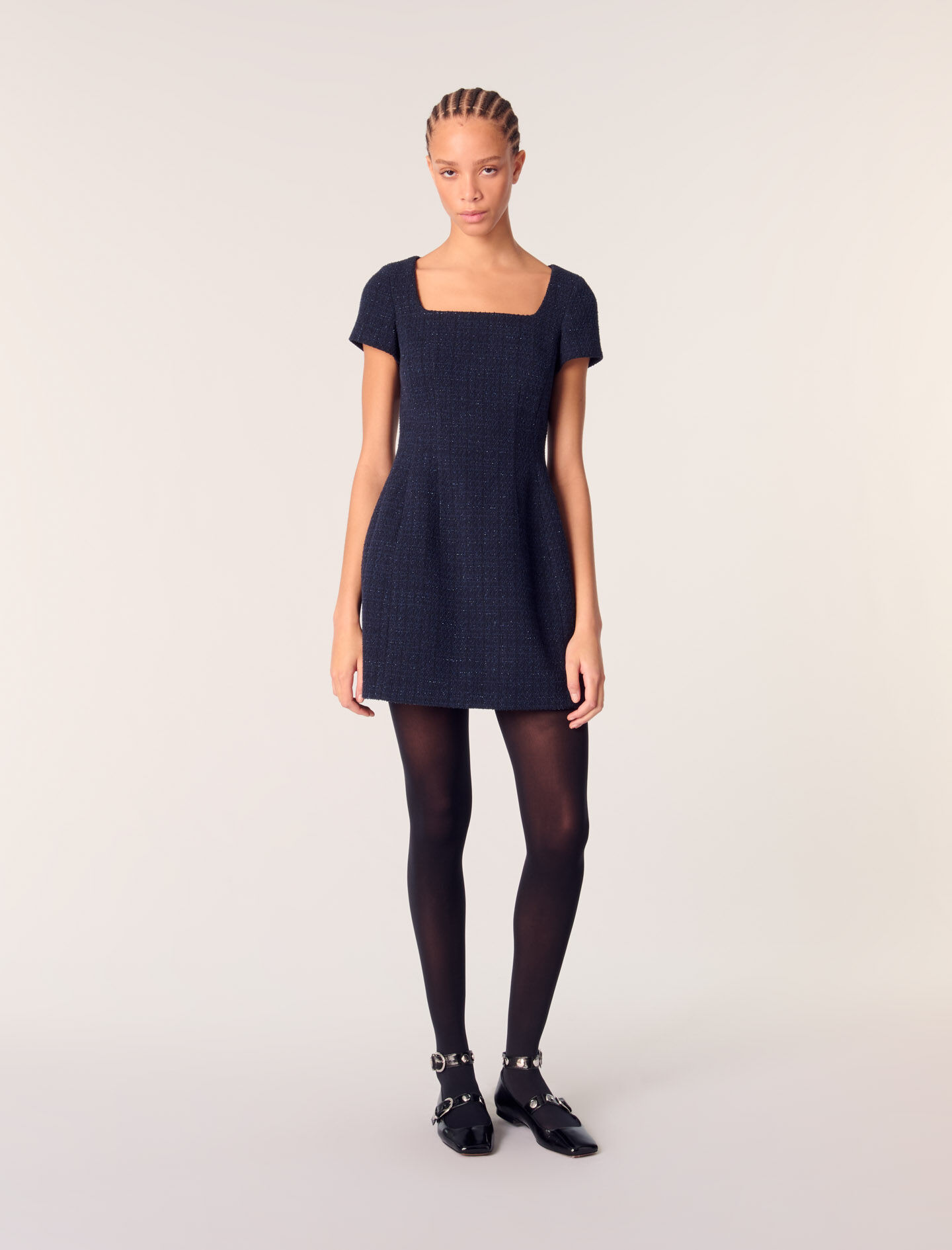 Mini tweed dress Blue For Women | Maje