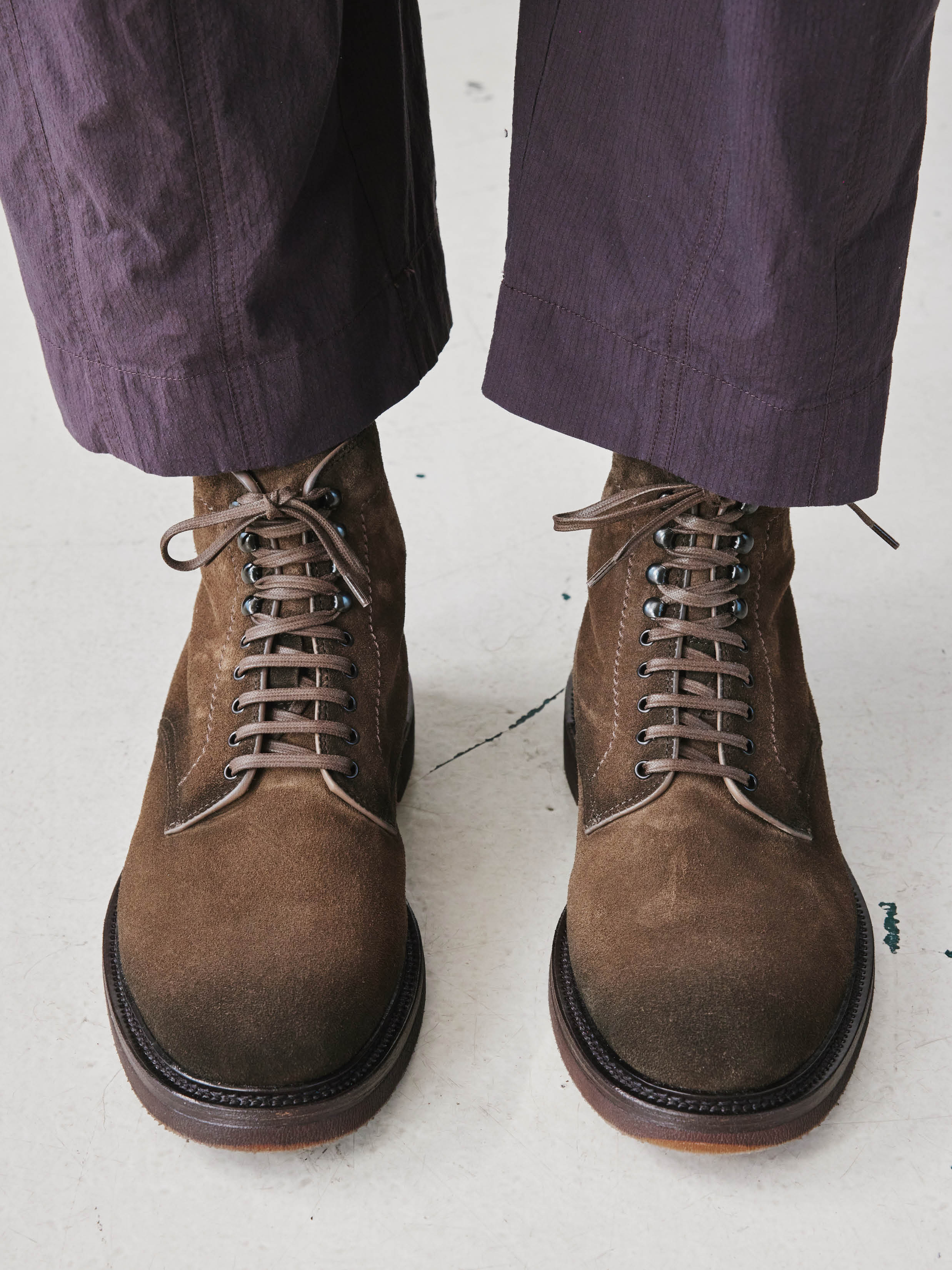 Mens Taupe Suede Lace up Boots: HOPKINS FLEXI 203 – Officine Creative