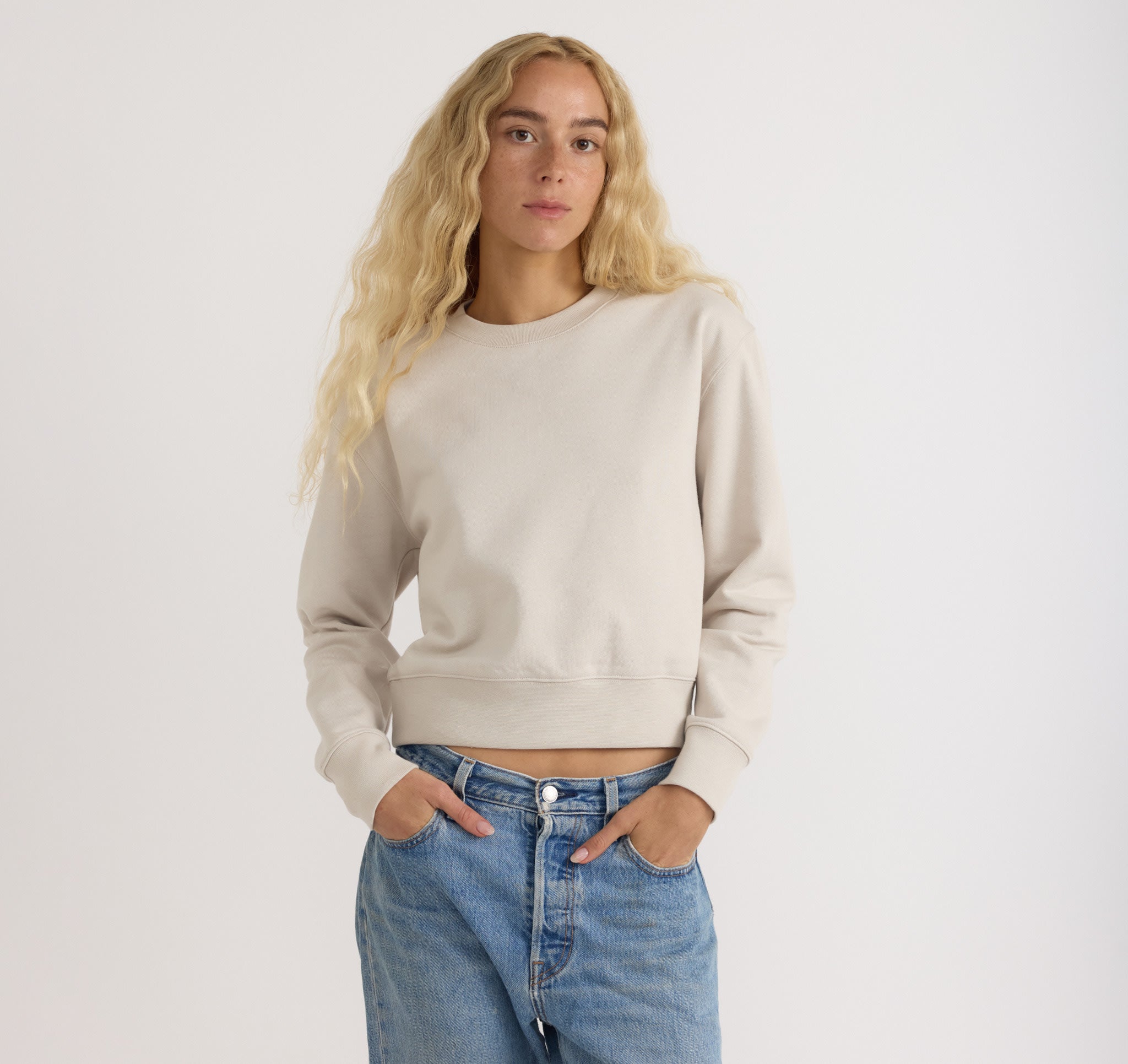 Weekend Crop Crewneck | Only $ 59 | Organic Basics