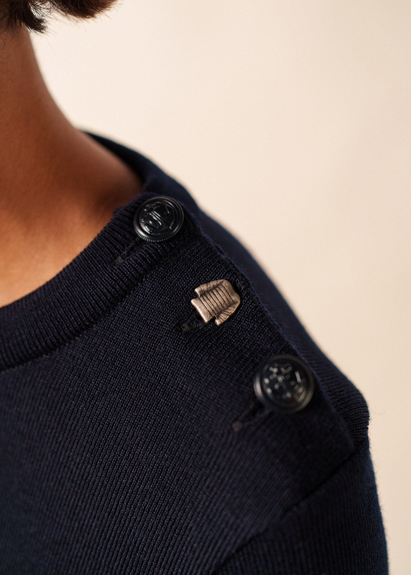 Breton Striped Sweater with Button Shoulder for Women | Saint