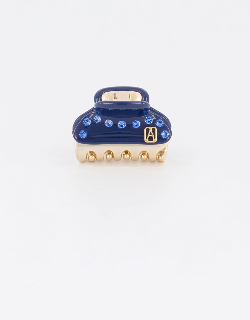 Alexandre de Paris little navy-blue jewel hair clip Pince Vendôme