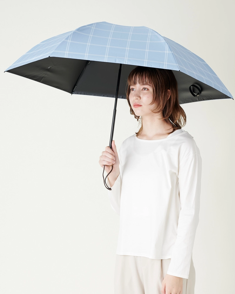 3段折 / チェック | 完全遮光日傘｜サンバリア100
