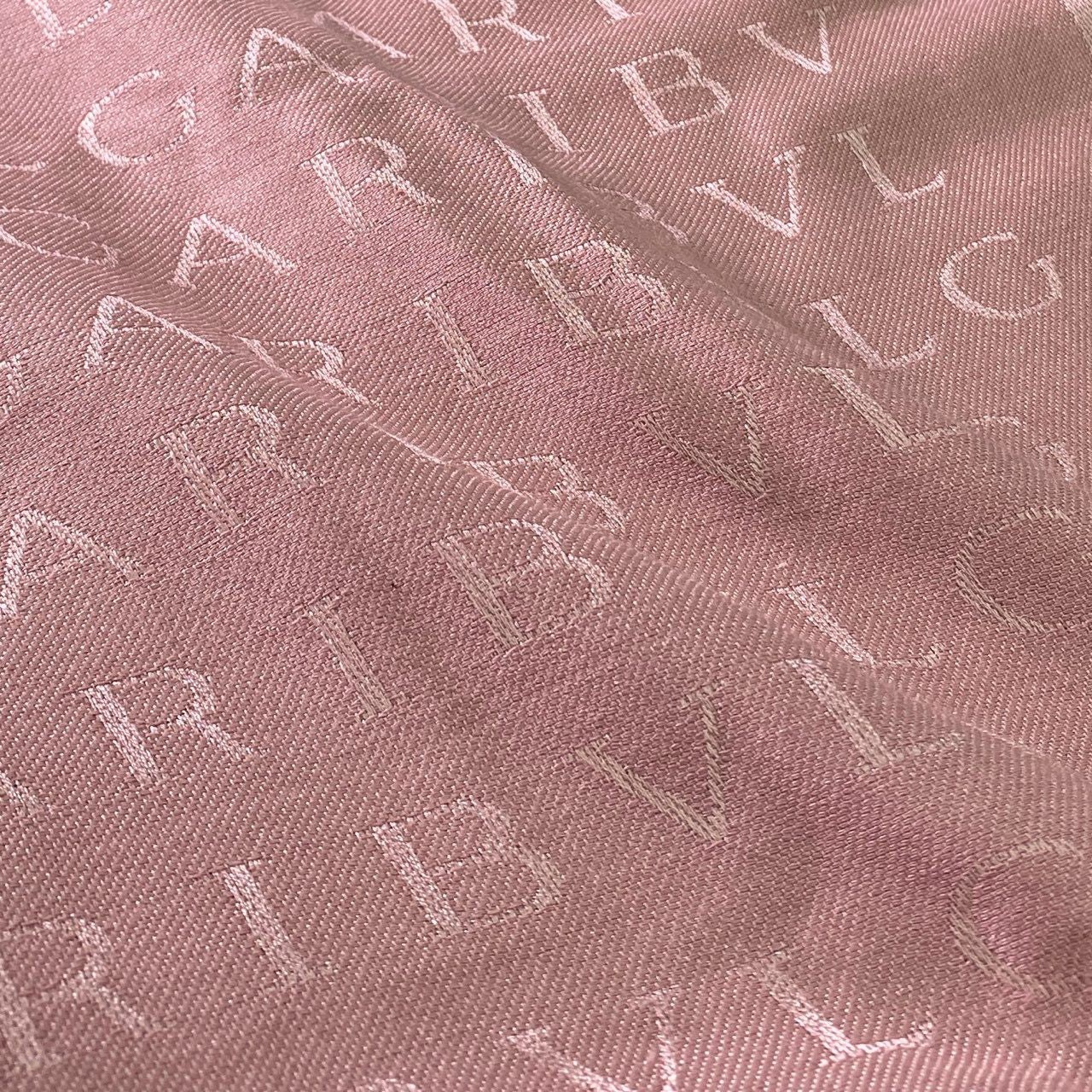 a17 BVLGARI ブルガリ シルクウール ストールマフラー ピンク