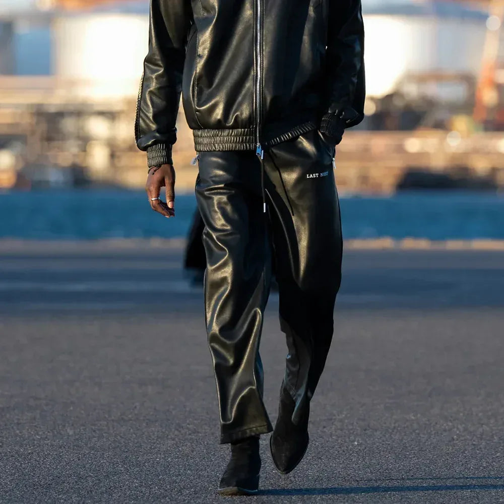 LAST NEST(ラストネスト)商品ページ - Faux Leather Track Pants