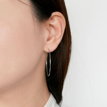 片方のみ】ヴァンドーム青山 プラチナ900 フープピアス 中 片方のみ