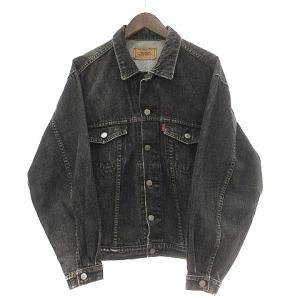 70649-0259 先染めブラック デニムジャケット J02 80s ヴィンテージ