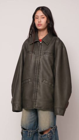 SLY | VINTAGE BOXY F／LEATHER ジャケット (ジャケット ) |SHEL'TTER