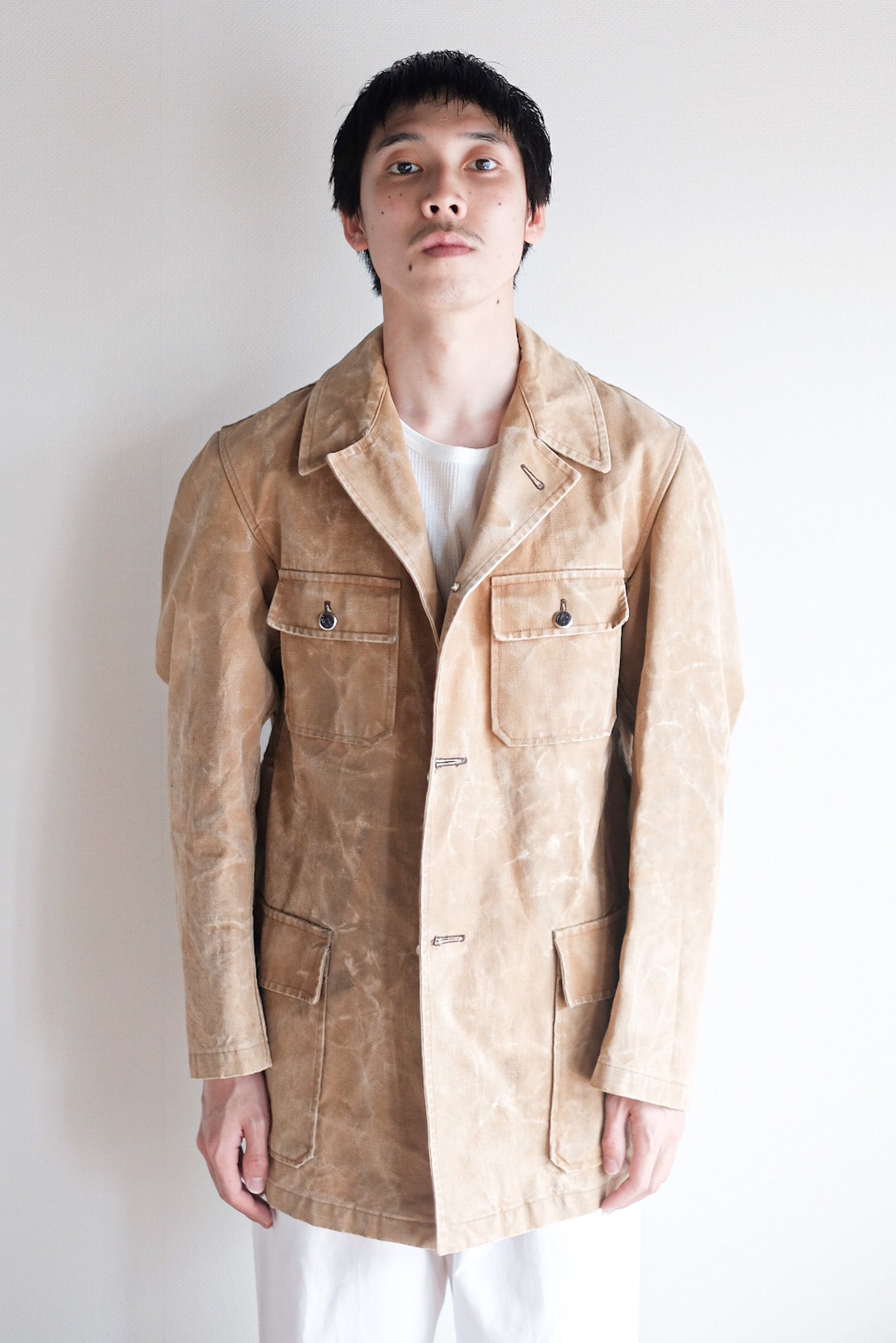 40's] French Vintage Cotton Canvas Hunting Jacket