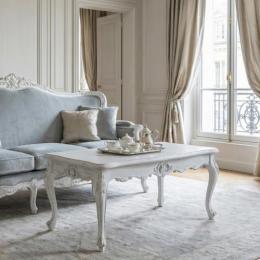 ロココ調 コーヒーテーブル ローテーブル ブラウン 木製 E2024-C-5