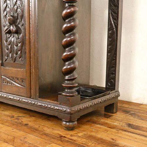 イギリスアンティーク ホールスタンド 玄関用家具 オーク材 v_59247