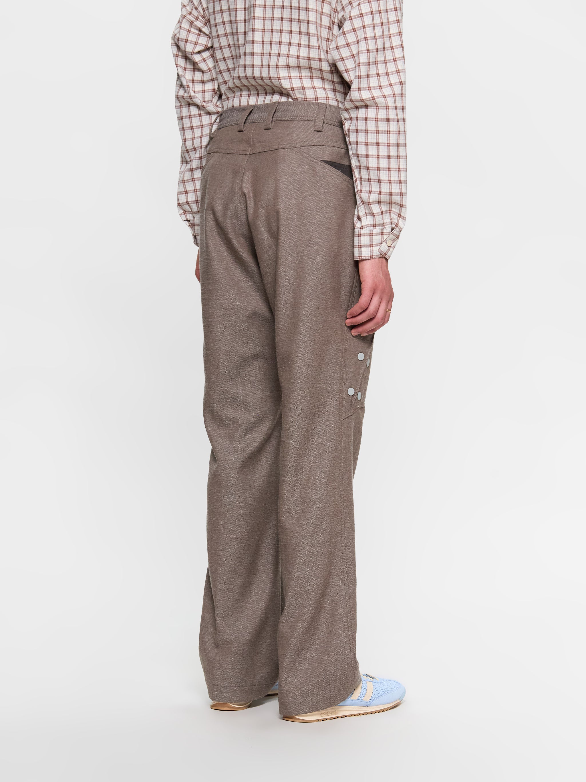 KIKO KOSTADINOV - Inex Snap Trousers in Brown Oak & Java Brown