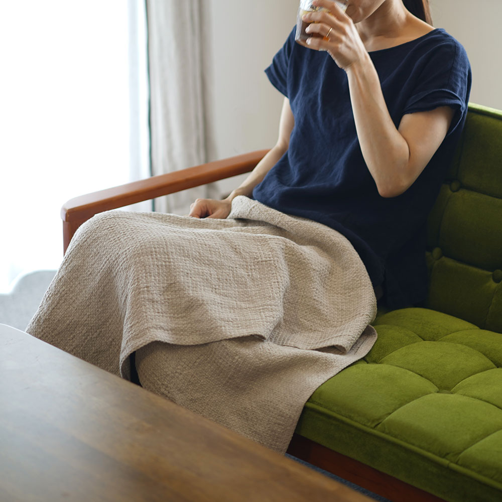 リネン バスタオル ひざ掛け 肩がけにも リネンケット おくるみにも