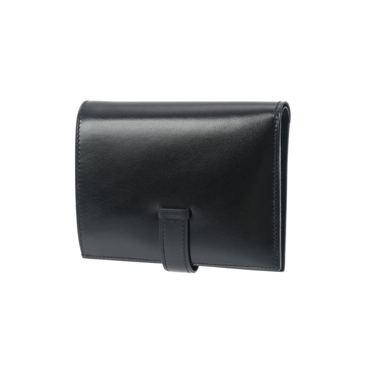 エルメス ベアン コンパクト ブラック/ゴールド金具 ボックスカーフ