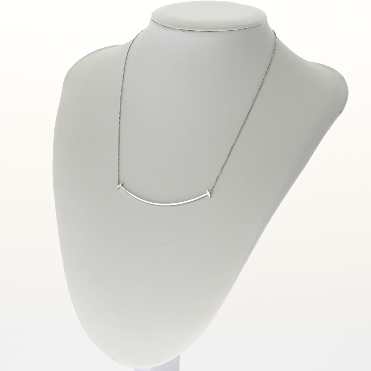 ティファニー Tスマイル ラージ ネックレス シルバー K18ホワイト